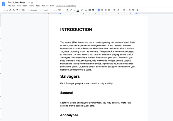 Google Doc Rules